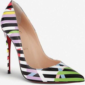 NWT❤️Christian Louboutin❤️So Kate 120 Cinestripes Patent